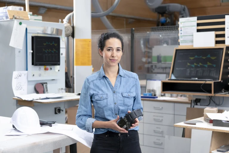 electrical-engineer-stands-in-factory-while-working